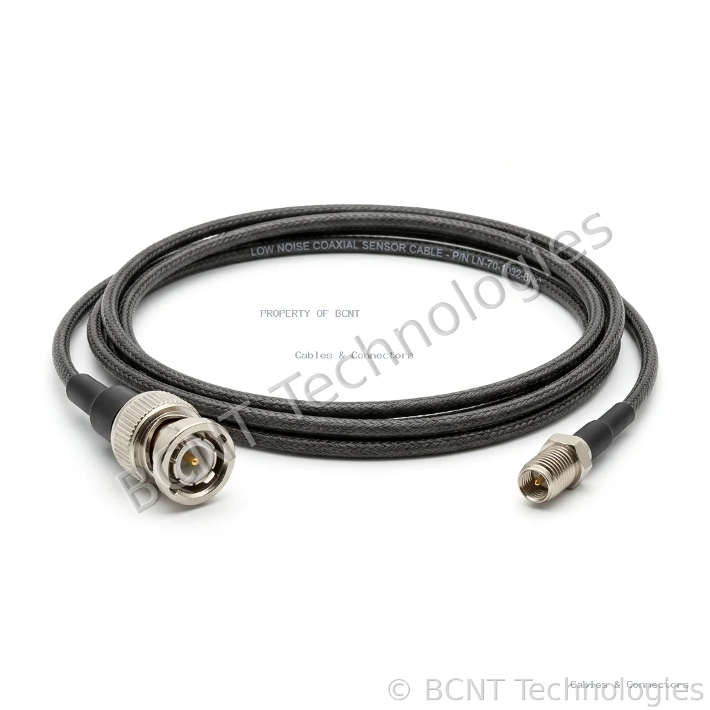 Low-Noise Co-Axial Cable With One End Bnc And Other End 10-32 Male Connector