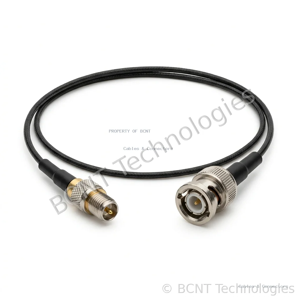 RG 178 Cable With One End 10-32 Male Connector Other End BNC