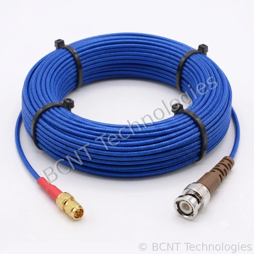 Blue Low Noise Coaxial sensor cable 10-32 microdot to BNC
